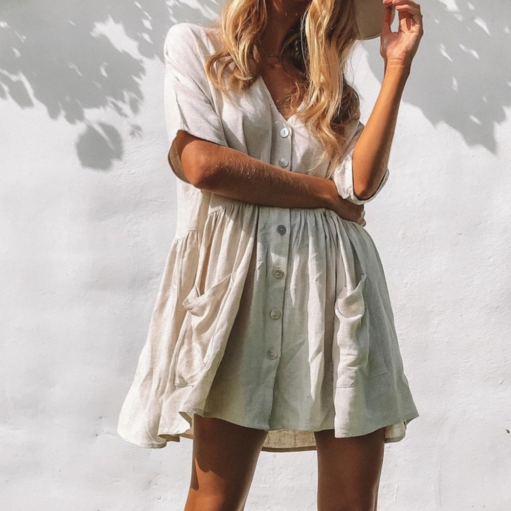 Button down mini dress size M/L